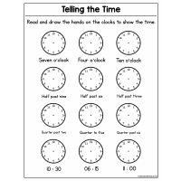 Sample - Telling the Time Worksheet