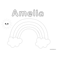 Sample - Rainbow Name Tracing Worksheet