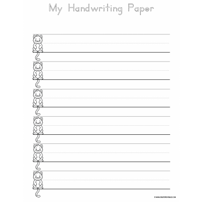 Cat Handwriting Practice Paper Preview