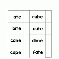 Sample - One-Vowel and Two-Vowel Word Flashcards Ending in e