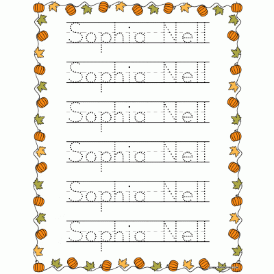 CreatePrintables - Seasonal Name Tracing Practice