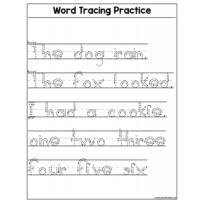 Word Tracing Practice - Original Preview