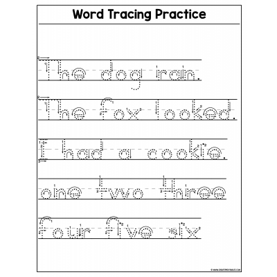 CreatePrintables - Word Tracing Practice - Original