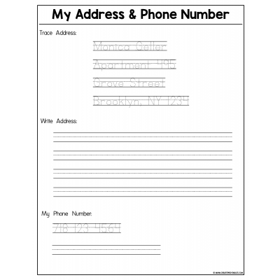 My Address & Phone Number Preview