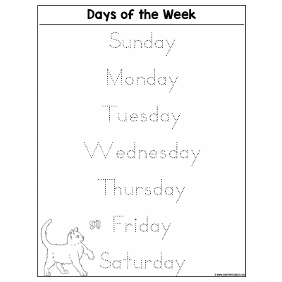 CreatePrintables - Days of the Week