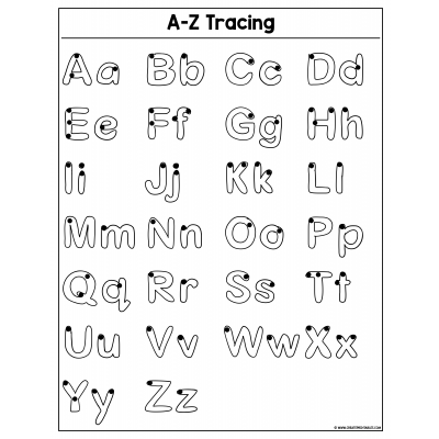 A-Z Letter Tracing Worksheet Preview