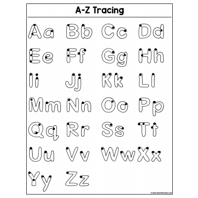 CreatePrintables - A-Z Letter Tracing Worksheet