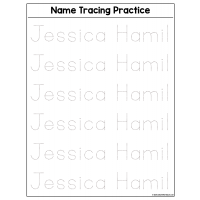 Childrens progressive writing full name tracing practice sheet educational 